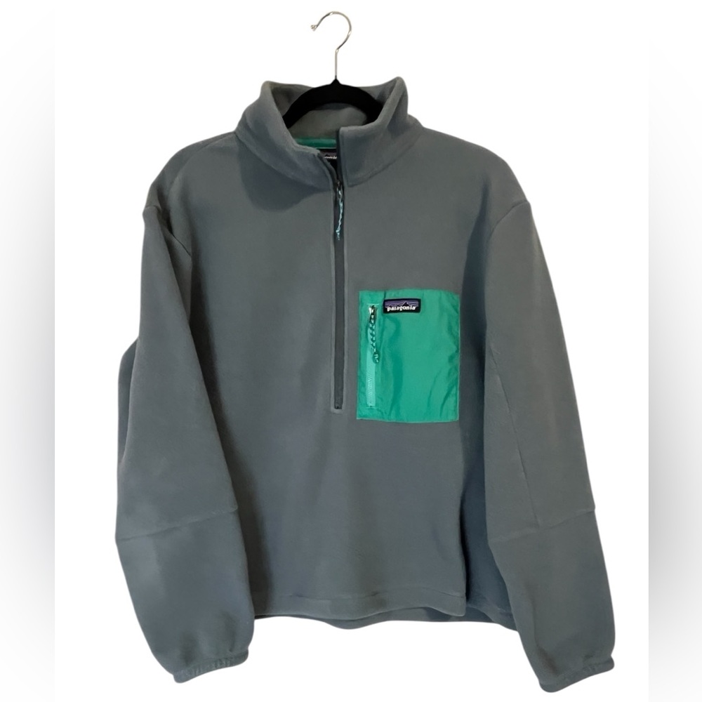 Patagonia Microdini 1/2 Zip Fleece Pullover Plume Grey Style 26260. Size L.